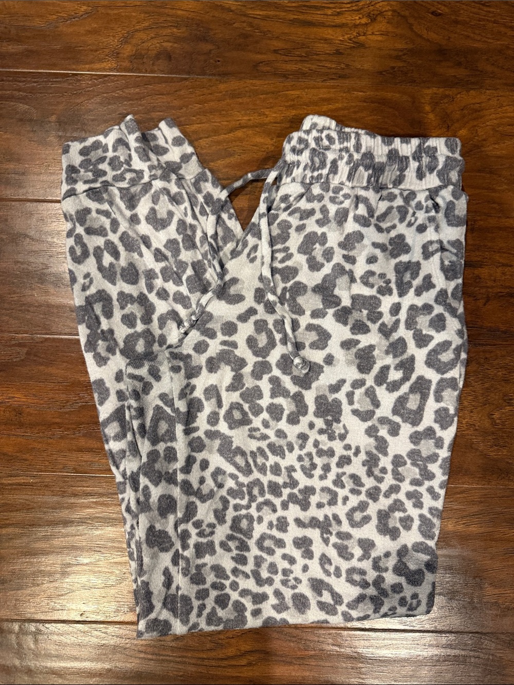 Gray Leopard Print Jogger Sweatpants - Women's Cozy Lounge Pants